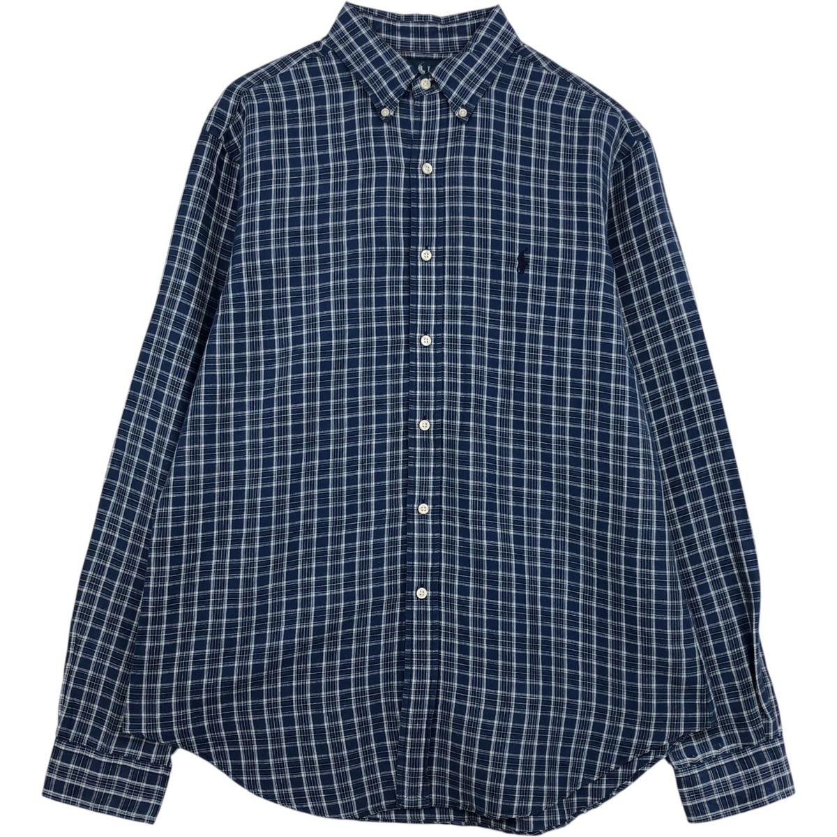 古着 ラルフローレン Ralph Lauren CLASSIC FIT 長袖 コットン×リネン ボタンダウンシャツ メンズL相当/eaa643464