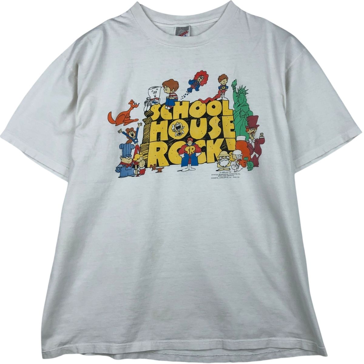 古着 90年代 ジャージーズ Jerzees SCHOOLHOUSE ROCK! スクールハウスロック! キャラクタープリントTシャツ USA製 メンズXL相当/eaa638839
