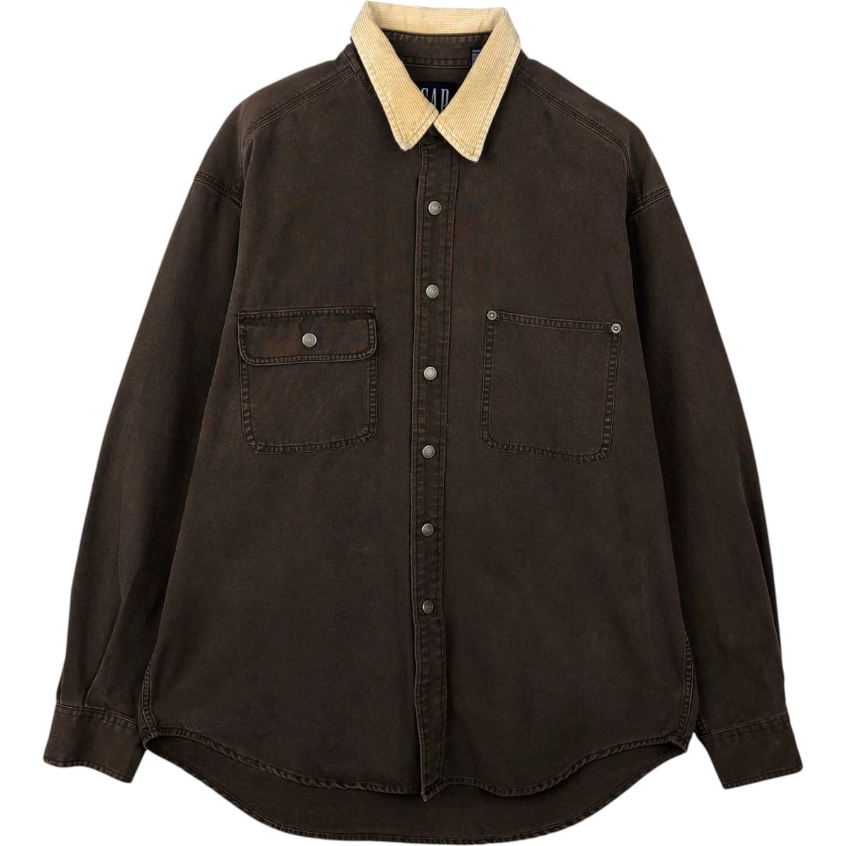 古着 90年代 ギャップ GAP オールドギャップ 長袖 ワークシャツ メンズL相当/eaa642876