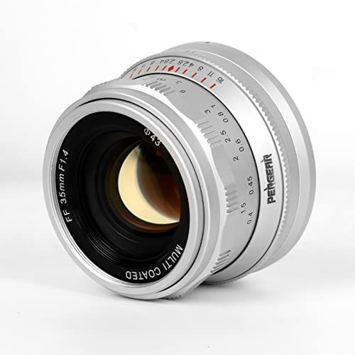 PERGEAR 35mm F1.4 フルサイズ マニュアルフォーカスレンズ 単焦点レンズ (Zマウント, シルバー)kk 02e72a70