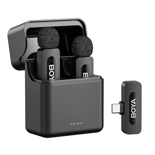 Boya V30 ワイヤレスマイク-ピンマイク iPhone＆Androidスマホマイク 100m伝送距離 ノイズキャンセリング 36時間使用可能 360°回転クリップ 充電ケース付き小型マイク YouTube/TikTok/動画撮影/ライブ 92a07eac