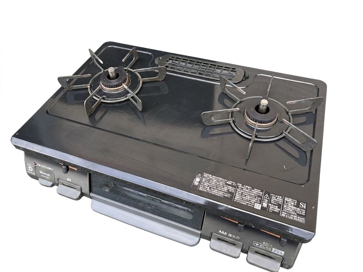 ?【グリル未使用】リンナイ LPガス用 ガステーブル KSR670BKR 右強火 
