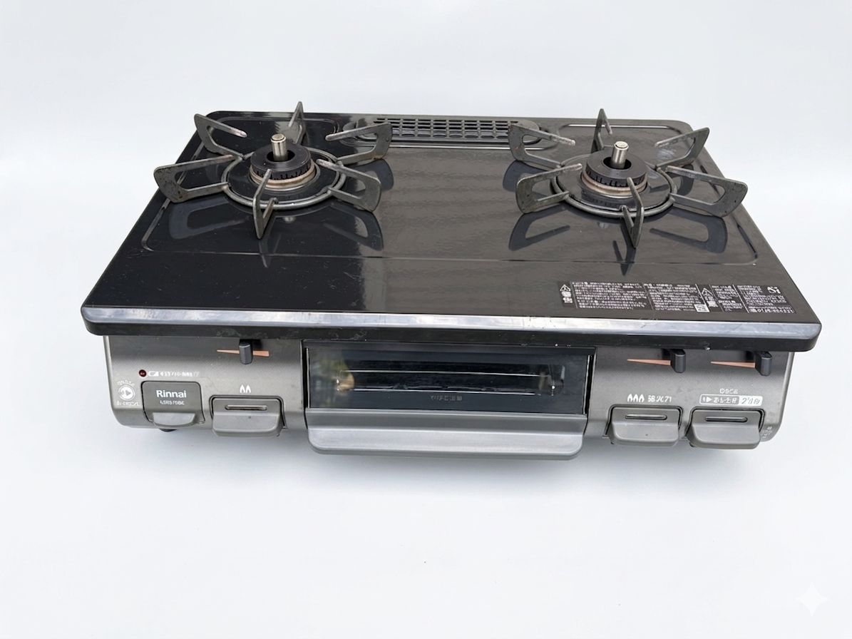 ?【2019年製・グリル未使用】リンナイ LPガス用 ガステーブル KSR670BKR 右強火