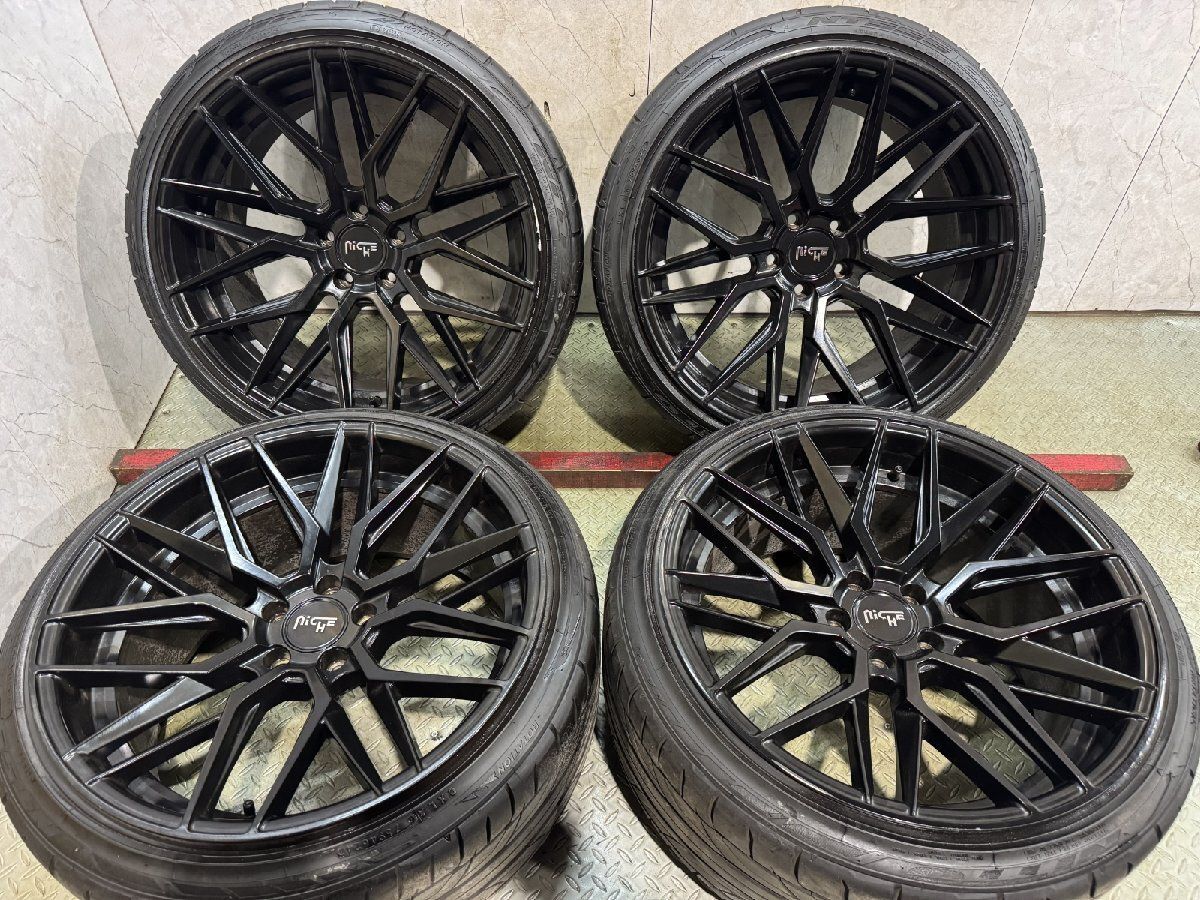 【NITTO NT555 G2 245/35R20】夏タイヤ【Niche ニッチェ 20インチ 4本 10.5J5HPCD112+27】24年製 ブラック audi/A8/A7等　(MTF317MS)