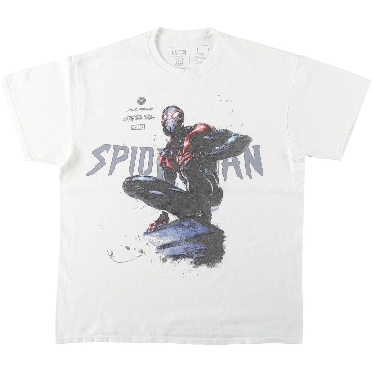 古着 マーベル MARVEL SPIDER MAN スパイダーマン マイルズモラレス 映画 ムービーTシャツ メンズL相当/eaa641343 5,936円