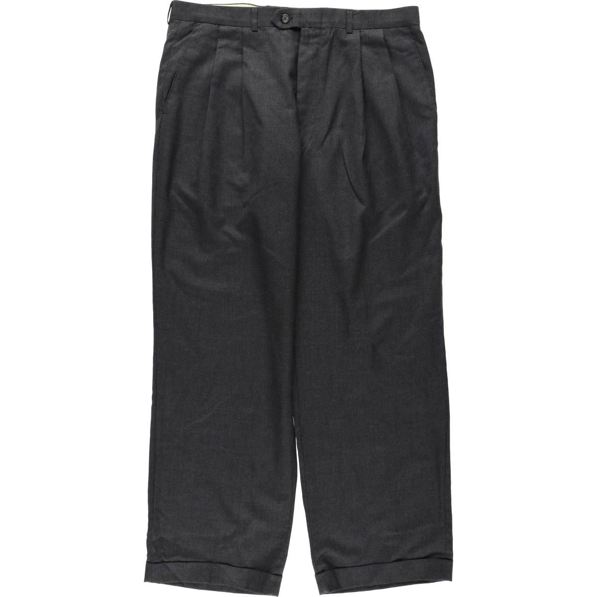 古着 ラルフローレン Ralph Lauren LAUREN ローレン ツータック ウールパンツ スラックス カナダ製 メンズw35相当/eaa640065
