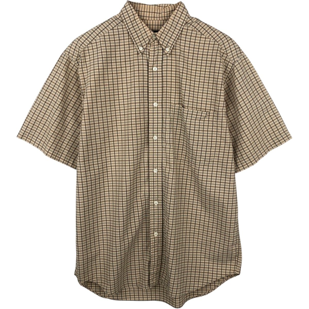 古着 エディーバウアー Eddie Bauer 半袖 ボタンダウン チェックシャツ メンズS相当/eaa641408