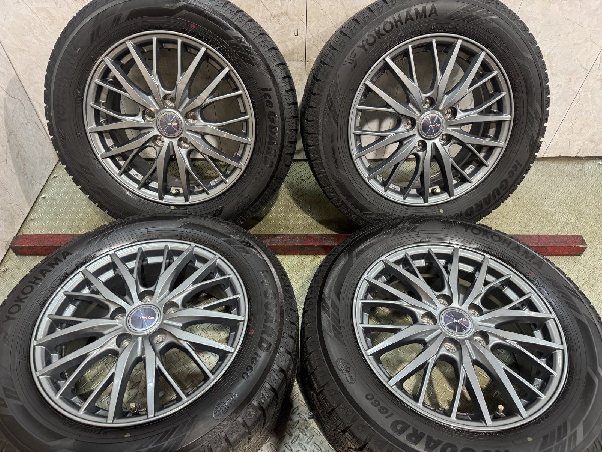 タイヤ走行短め【YK iG60 215/60R16】スタッドレス【Weds RAVRION RM01 16インチ 6.5J5HPCD114.3+53】23年製 ヴェゼル エスティマ等 MTQ715