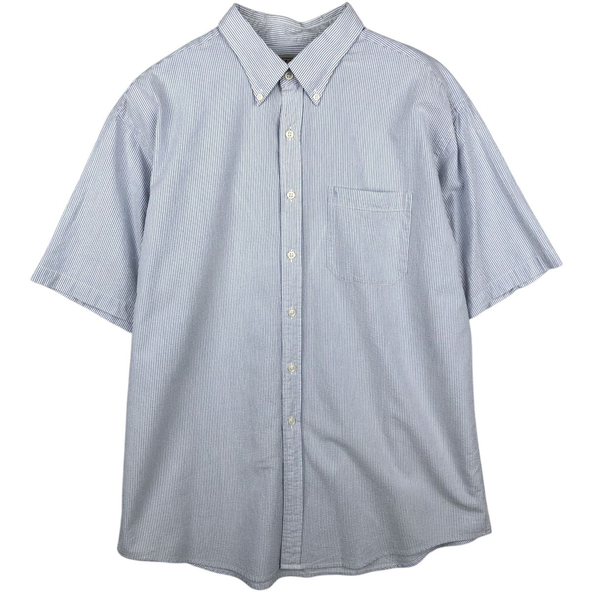 古着 90~00年代 エルエルビーン L.L.Bean 半袖 ボタンダウン ストライプシャツ メンズL相当/eaa641418
