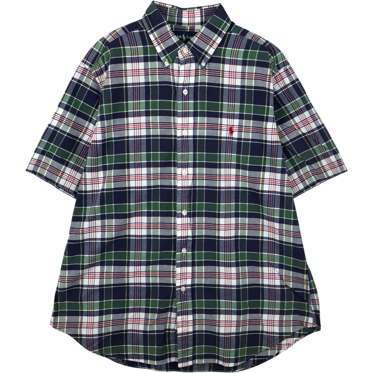 古着 ラルフローレン Ralph Lauren CLASSIC FIT クラシックフィット 半袖 ボタンダウン チェックシャツ メンズL相当/eaa641174