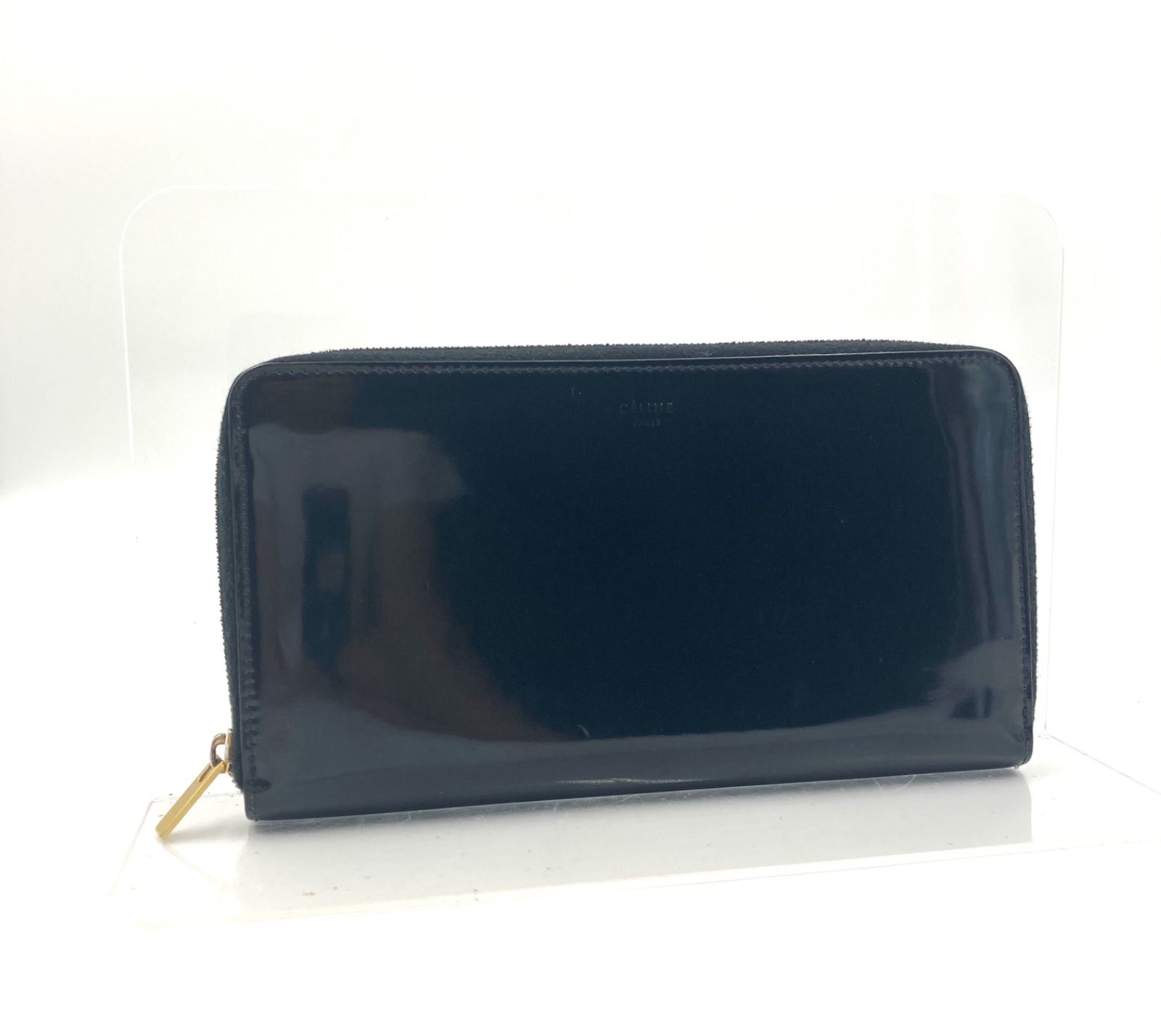 CELINE セリーヌ 長財布 中古 フィービーファイロ　青黒 ジップ □極美品□フィービー期□CELINE セリーヌ ラウンドファスナー 長財布
