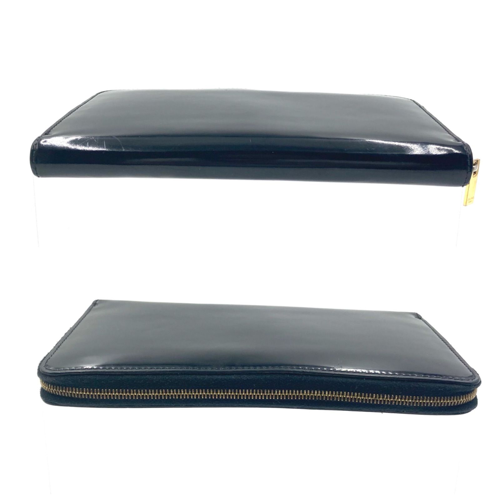 CELINE セリーヌ 長財布 中古 フィービーファイロ　青黒 ジップ □極美品□フィービー期□CELINE セリーヌ ラウンドファスナー 長財布
