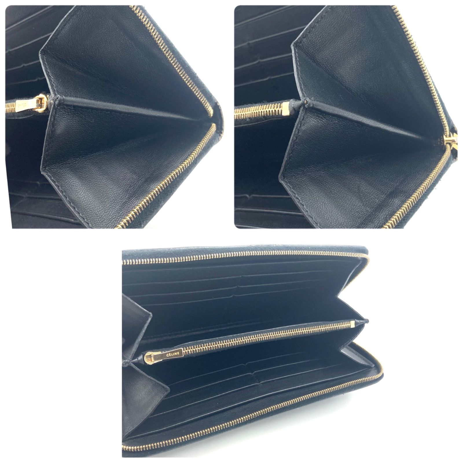 □極美品□フィービー期□CELINE セリーヌ ラウンドファスナー 長財布