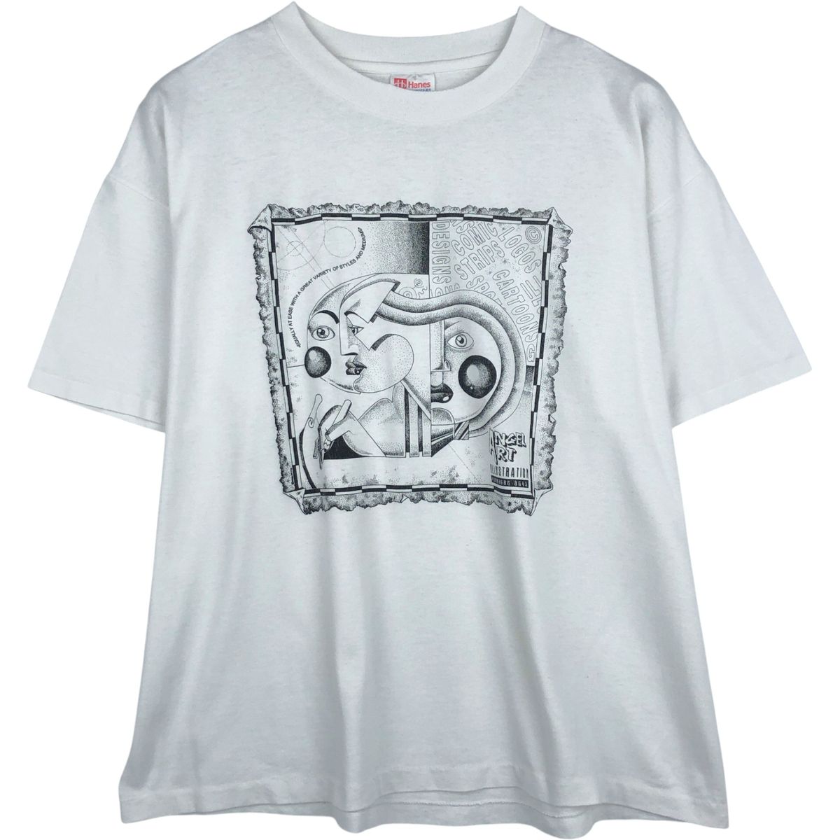 古着 90年代 ヘインズ Hanes HEAVYWEIGHT 50/50 アートTシャツ USA製 メンズXL相当 ヴィンテージ/eaa643211