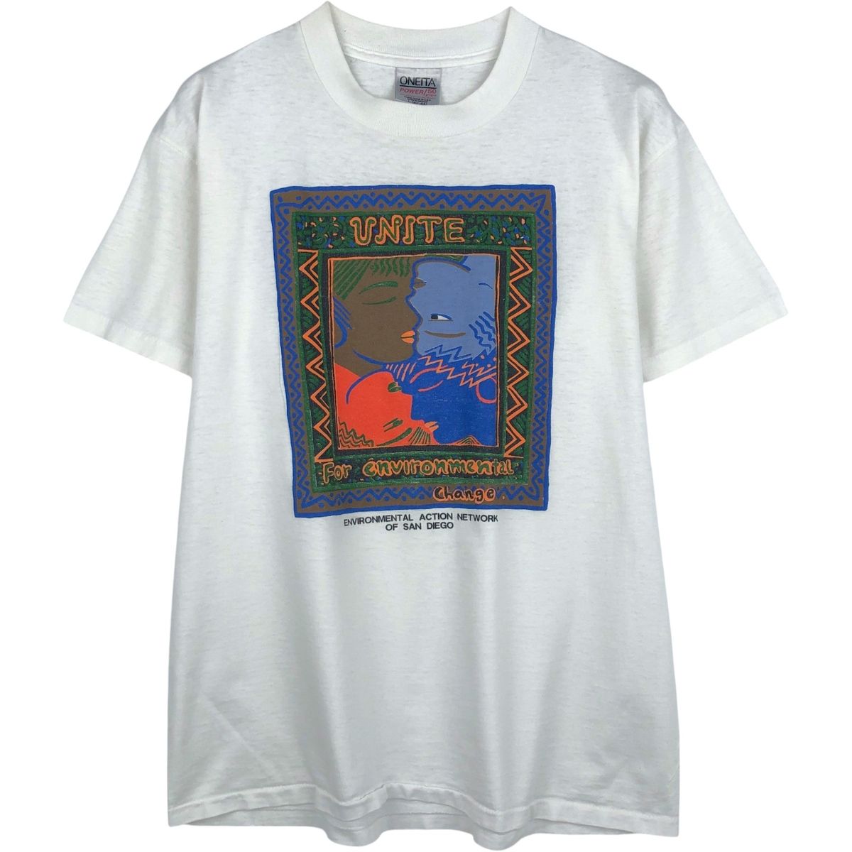 古着 90年代 オニータ ONEITA ONE PLANET ONE PEOPLE アートTシャツ メンズL相当 ヴィンテージ/eaa643214