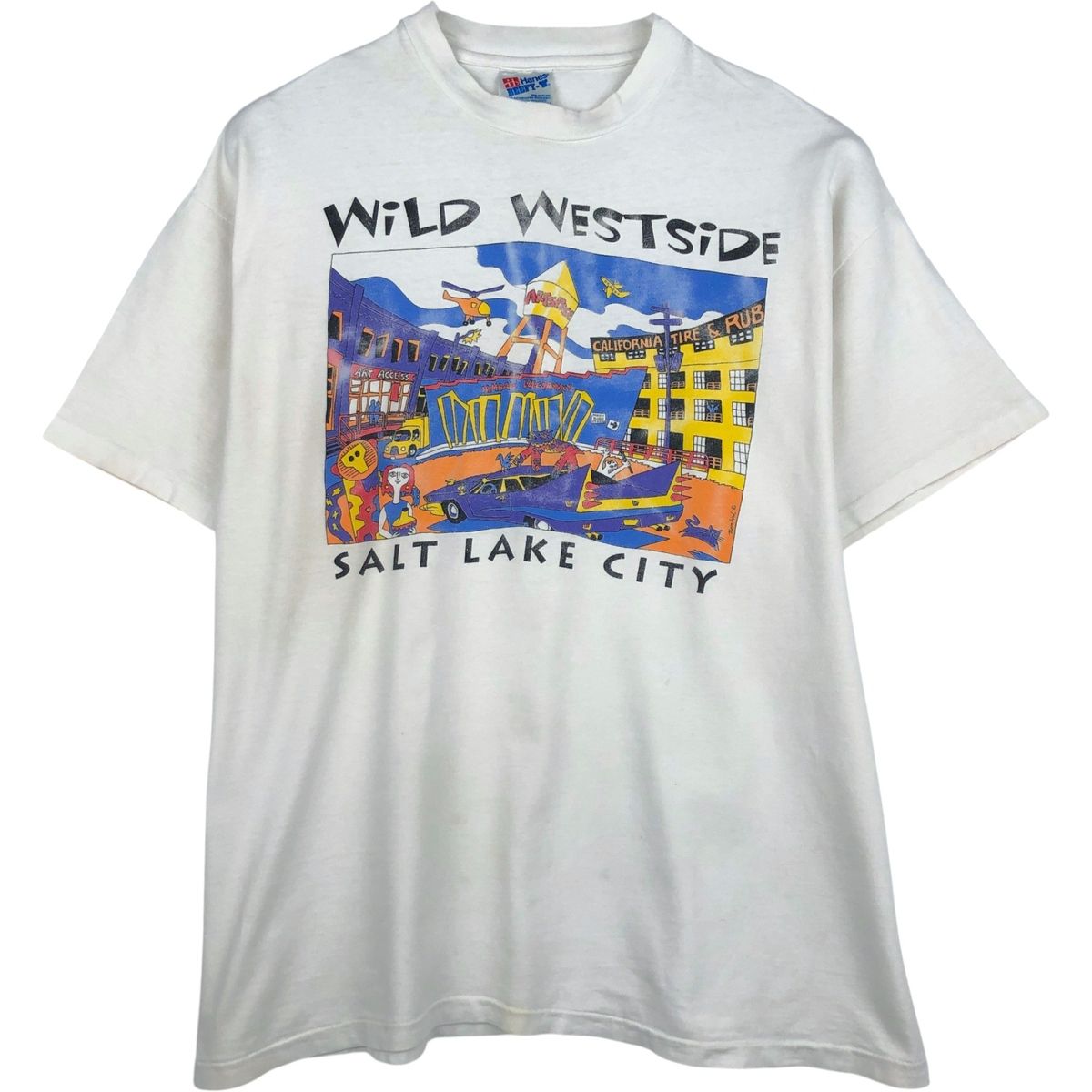 古着 90年代 ヘインズ Hanes BEEFY-T アートTシャツ USA製 メンズXL相当 ヴィンテージ/eaa643222