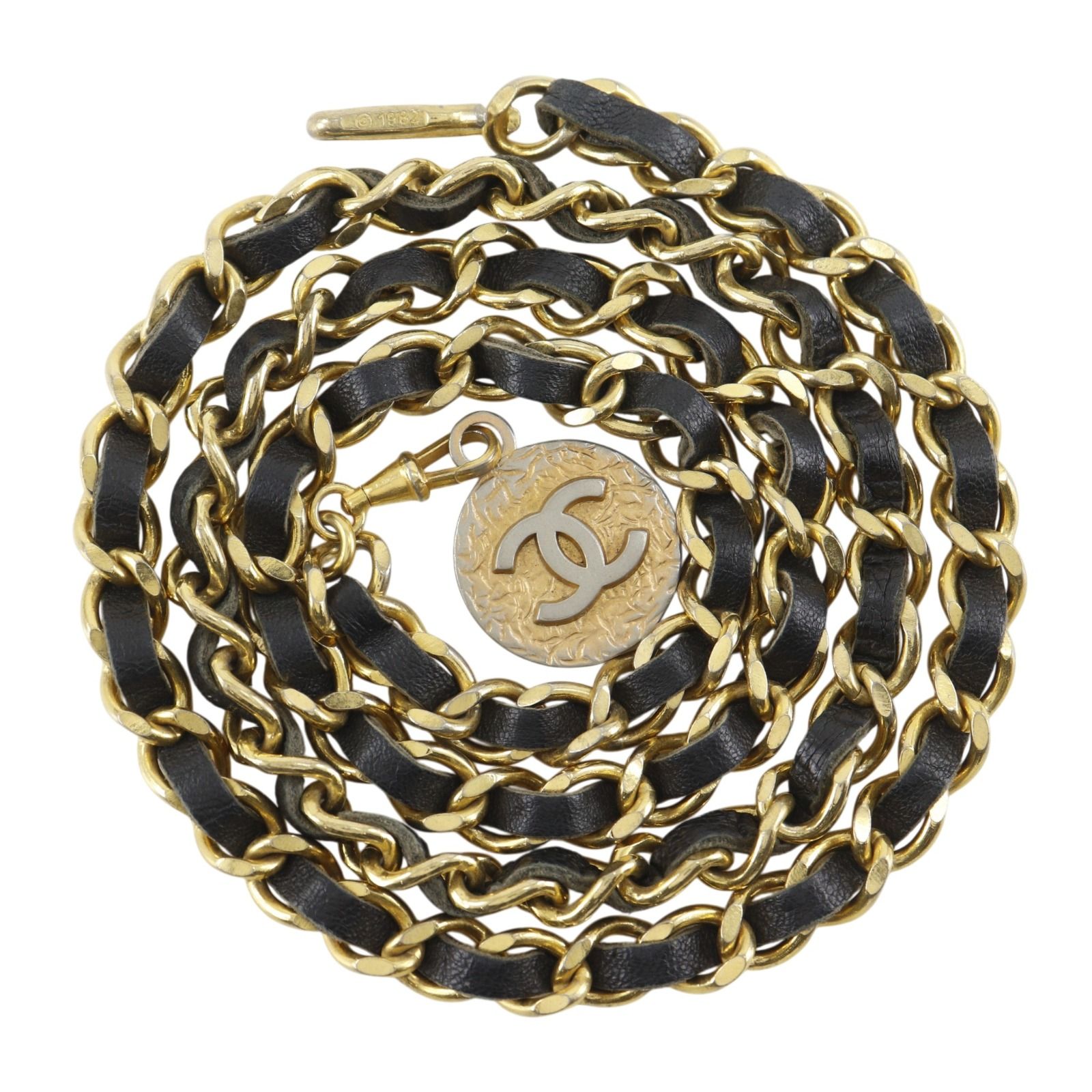 【CHANEL】シャネル チェーンベルト ココマーク ヴィンテージ 金メッキ×レザー 黒 レディース ベルト 【CHANEL】シャネル チェーンベルト ココマーク ヴィンテージ 金メッキ×レザー 黒 レディース ベルト