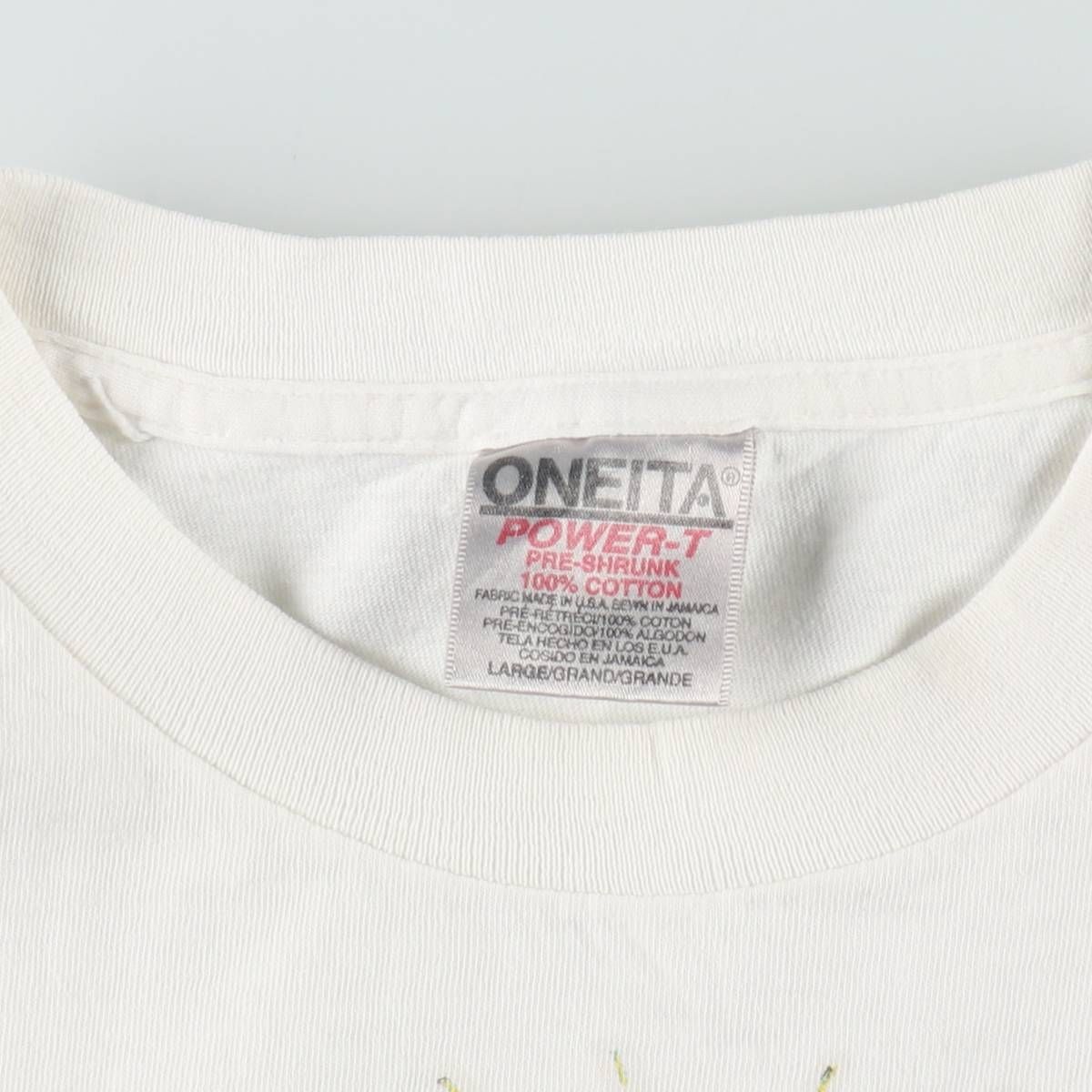 古着 90年代 オニータ ONEITA POWER-T プリントTシャツ メンズL相当 クルーネック(丸首)/eaa642175 古着 90年代 オニータ ONEITA POWER-T プリントTシャツ メンズL相当 クルーネック(丸首)/eaa642175