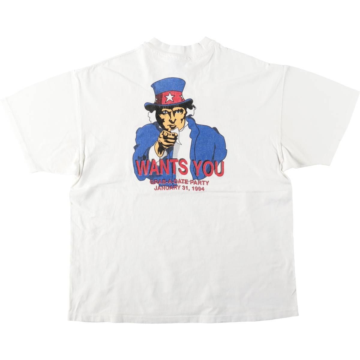 古着 90年代 ヘインズ Hanes BEEFY-T Uncle Sam プリントTシャツ USA製 メンズXL相当 ヴィンテージ/eaa642188 古着 90年代 ヘインズ Hanes BEEFY-T Uncle Sam プリントTシャツ USA製 メンズXL相当 ヴィンテージ/eaa642188