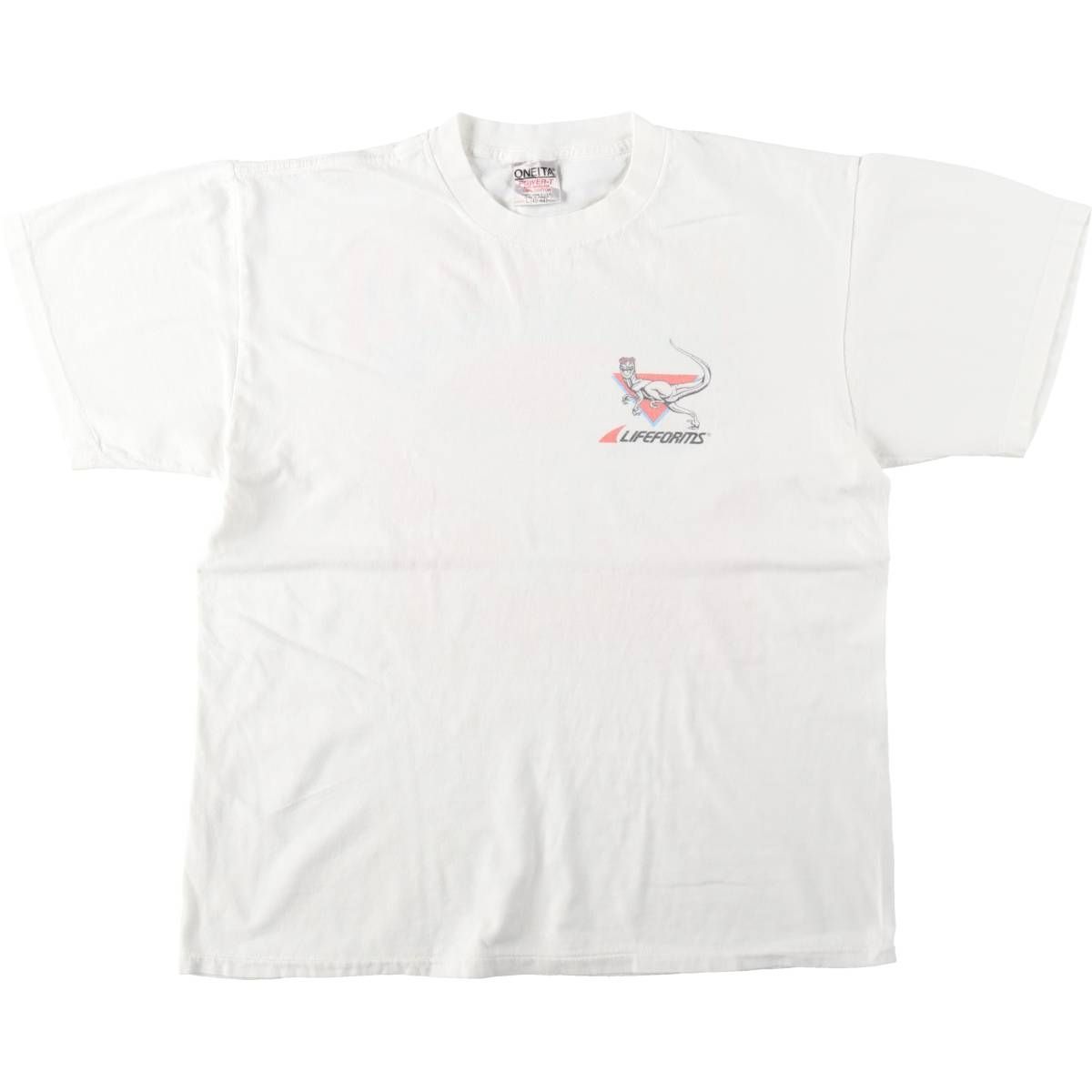 古着 90年代 オニータ ONEITA POWER-T LIFEFORMS 恐竜柄 プリントTシャツ メンズL相当/eaa642161