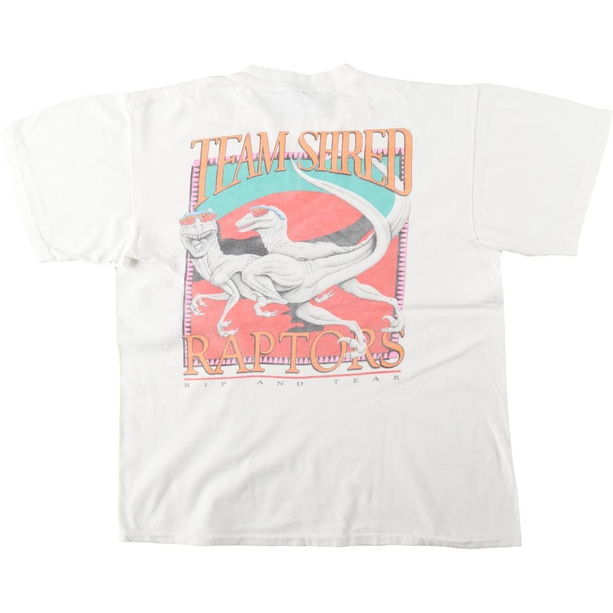 古着 90年代 オニータ ONEITA POWER-T LIFEFORMS 恐竜柄 プリントTシャツ メンズL相当/eaa642161 古着 90年代 オニータ ONEITA POWER-T LIFEFORMS 恐竜柄 プリントTシャツ メンズL相当/eaa642161