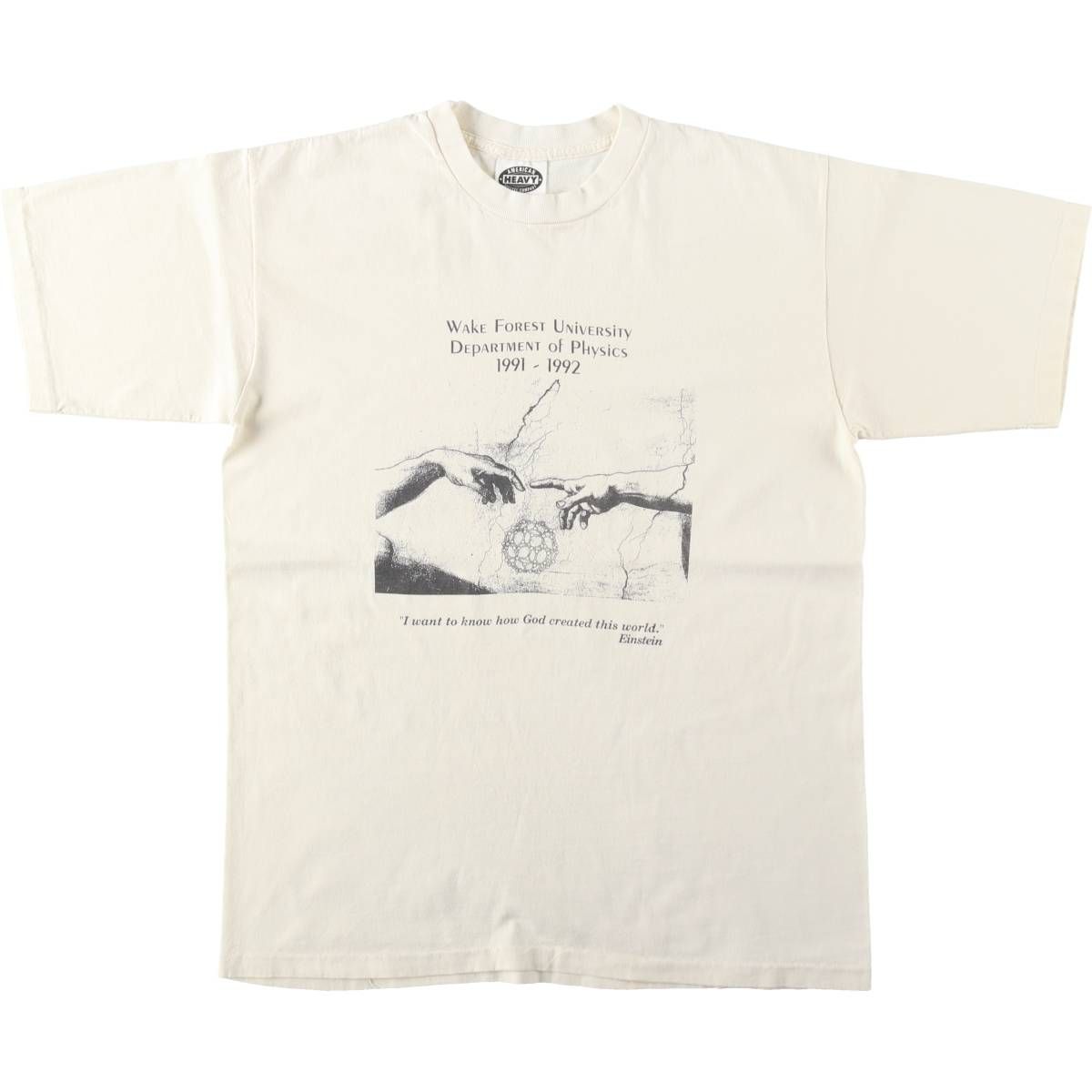 古着 90年代 American Heavy Wake Forest University プリントTシャツ USA製 メンズL相当/eaa642199