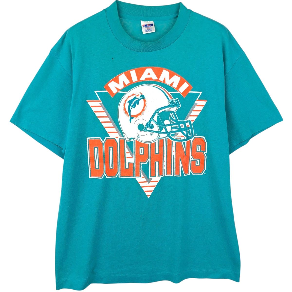 古着 90年代 TRENCH NFL MIAMI DOLPHINS マイアミドルフィンズ スポーツプリントTシャツ USA製 メンズL相当 ヴィンテージ/eaa638861