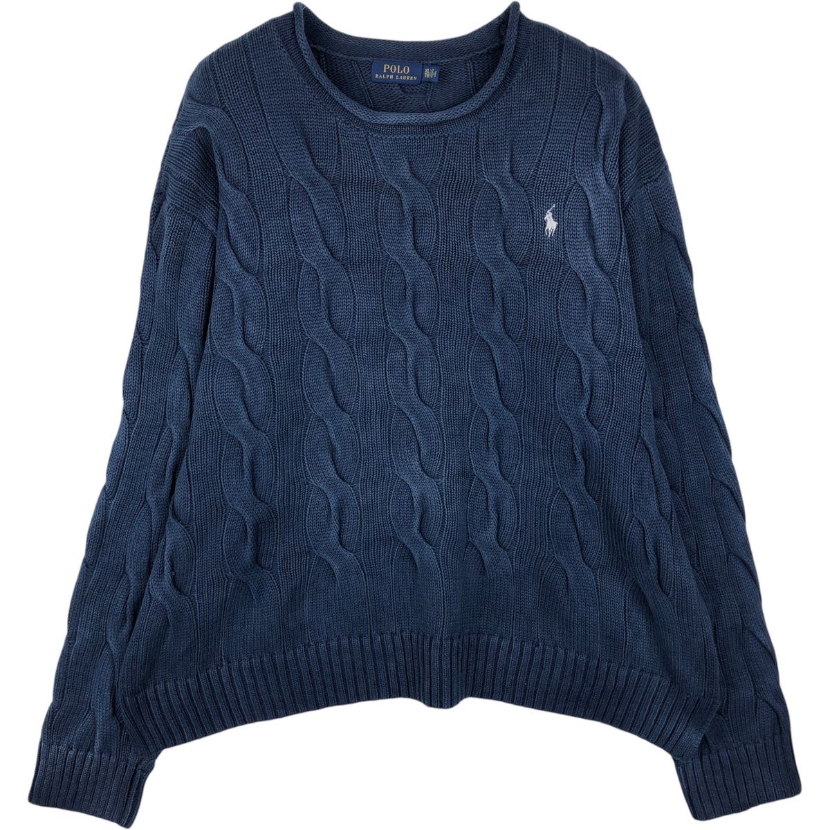 古着 ラルフローレン Ralph Lauren POLO RALPH LAUREN ロールネック コットンニットセーター メンズXL相当/eaa637513
