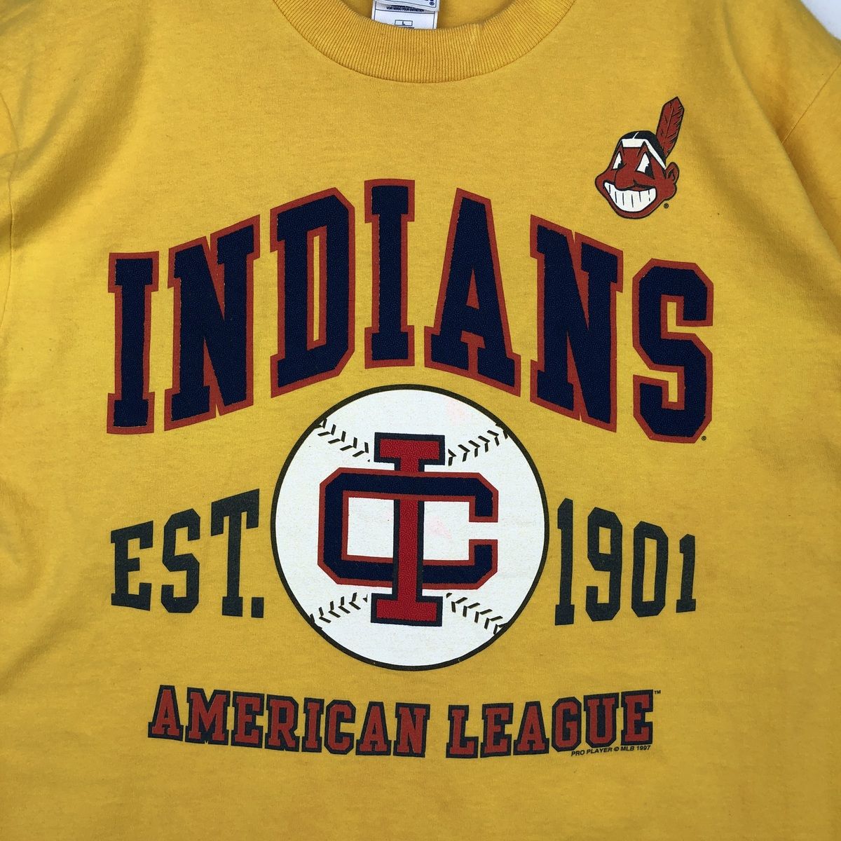 古着 90年代 PRO PLAYER MLB CLEVELAND INDIANS クリーブランドインディアンス スポーツプリントTシャツ USA製 メンズL相当/eaa639000 古着 90年代 PRO PLAYER MLB CLEVELAND INDIANS クリーブランドインディアンス スポーツプリントTシャツ USA製 メンズL相当/eaa639000