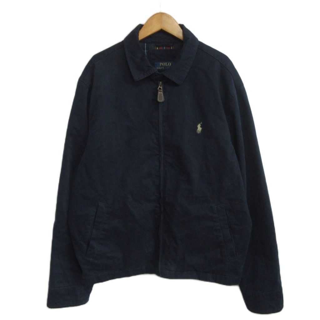ポロ ラルフローレン POLO RALPH LAUREN スイングトップ ハリントンジャケット 裏地チェック ポニー刺繍 L 紺 ネイビー IBO 11,448円
