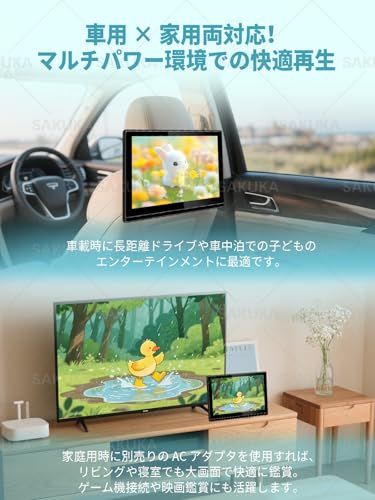 【新品】【SAKUKA公式】11インチ ヘッドレストモニター IPS タッチモニター 後部座席後部座席モニター 車 リアモニター 1920＊1080フルHD HDMI/USB/AV 入力対応 シガー電源/ブラケット/日本語説明書付き 20a1fc9f