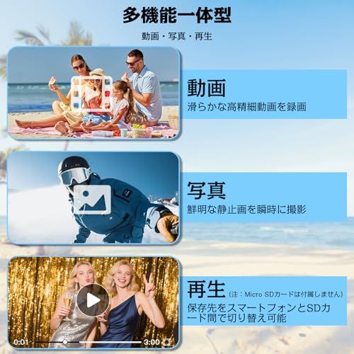 ☆新品☆アクションカメラ 音声・動画録画機能 ポータブルVlog camera ミニアクションカメラウェアラブル小型ボディカメラ バッテリー寿命150分 30m防水(IPX8) Android/IOS対応 1080P ハンズフリーPOVビデオ 0a0c374d ☆新品☆アクションカメラ 音声・動画録画機能 ポータブルVlog camera ミニアクションカメラウェアラブル小型ボディカメラ バッテリー寿命150分 30m防水(IPX8) Android/IOS対応 1080P ハンズフリーPOVビデオ 0a0c374d
