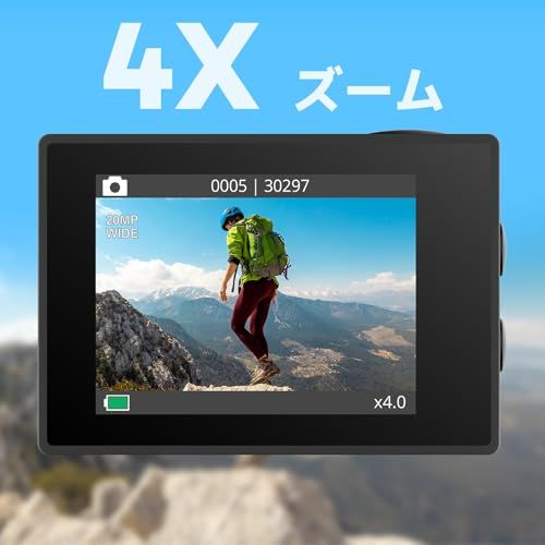 ☆新品☆AKASO アクションカメラ EK7000 4K30FPS 20MP 水中カメラ WiFi搭載 外部マイク対応 30M防水 170度広角レンズ 1050mAhバッテリー2個付き アクションカム ウェアラブルカメラ 豊富なアクセサリー 5d259aec
