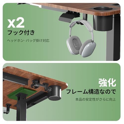 ☆新品☆GIBBON MOUNTS 昇降デスク 小さめ 幅60cm×奥行き50cm 高さ調節74.5cm-110cm 引き出し付き フック付き 移動式 スタンディングデスク キャスター2タイプ選択可能 天板耐荷重8kg 在宅学習/テレワーク用 c0346d5d