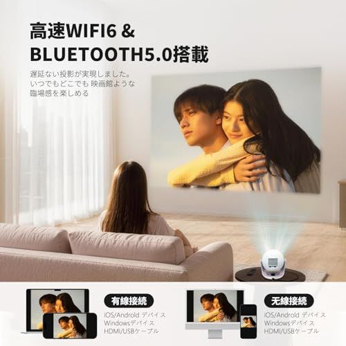 ☆新品☆【2026最新・サクラ限定色】 270°回転 モバイルプロジェクター 小型 天井投影 Android TV/Netflix内蔵 スマホ/Switch対応 1080P 4K対応 Wi-Fi6 Bluetooth5.4 静音 最大200イ 4109a247 ☆新品☆【2026最新・サクラ限定色】 270°回転 モバイルプロジェクター 小型 天井投影 Android TV/Netflix内蔵 スマホ/Switch対応 1080P 4K対応 Wi-Fi6 Bluetooth5.4 静音 最大200イ 4109a247