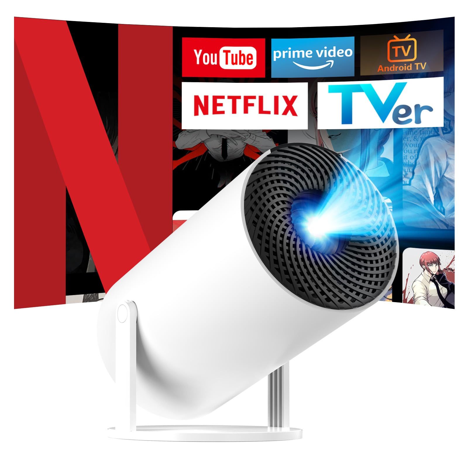 ☆新品☆Tecaki プロジェクター 家庭用 【Android TV搭載・270°回転・自動台形補正】 高輝度25000LM 超小型 天井投影 1080P ぷろじえくたー 4K対応 スピーカー内蔵 WiFi-6接続 ホームシアター Bluet 8c36f29d