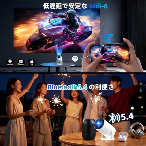 ☆新品☆Tecaki プロジェクター 家庭用 【Android TV搭載・270°回転・自動台形補正】 高輝度25000LM 超小型 天井投影 1080P ぷろじえくたー 4K対応 スピーカー内蔵 WiFi-6接続 ホームシアター Bluet 8c36f29d