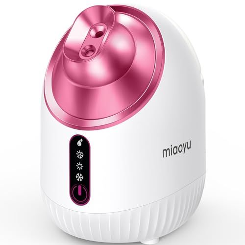 【新品】フェイススチーマー miaoyu 美顔器 フェイスケア 毛穴ケア 濃密ナノミスト 温冷 スチーマー 美容 保湿 水道水OK たっぷりタンク 美容家電 ピンク a2720824