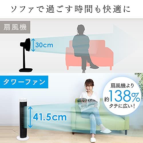 【節電対策】 アイリスオーヤマ 扇風機 タワーファン スリム 左右自動首振り パワフル送風 風量3段階 タイマー付き メカ式 ホワイト TWF-M73送料無料
