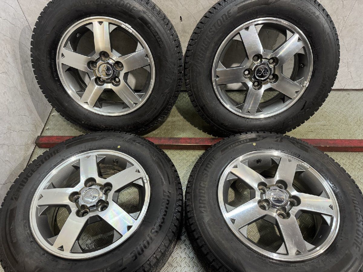 【BS BLIZZAK DM-V3 175/80R15】スタッドレス【三菱 パジェロミニ 純正ホイール 15インチ 5.5J5HPCD114.3+46】21年製 バリ溝 (KTJ671)
