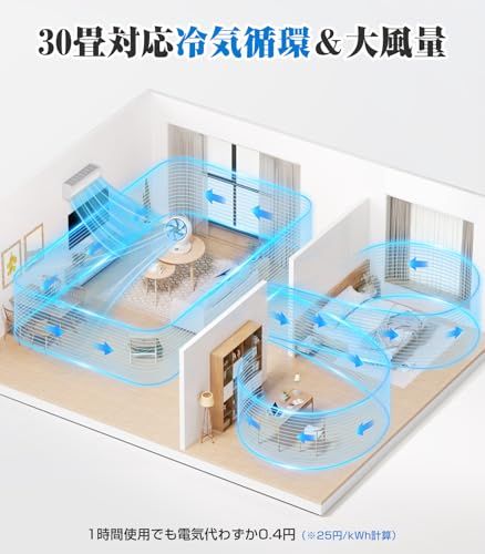 サーキュレーター DCモーター 静音 【2026 先行発売モデル＆省エネ】扇風機 兼用 360度首振り 強力送風 6段階風量調節 小型 リモコン付き タイマー機能 6-30畳対応 換気/空気循環/部屋干し 梅雨除湿 衣類乾燥 冷房/暖房 組み立て簡単 送料無料