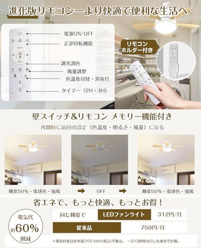 SUKITEN シーリングファンライト 6~8畳 正逆回転 小型 28W 3,000lm DCモーター 扇風機 【壁スイッチメモリー機能】 E26口金 引掛けシーリング対応 調光調色 タイマー/メモリー機能 リモコン付き 省エネ 静音 工事不要 照明器送料無料 SUKITEN シーリングファンライト 6~8畳 正逆回転 小型 28W 3,000lm DCモーター 扇風機 【壁スイッチメモリー機能】 E26口金 引掛けシーリング対応 調光調色 タイマー/メモリー機能 リモコン付き 省エネ 静音 工事不要 照明器送料無料