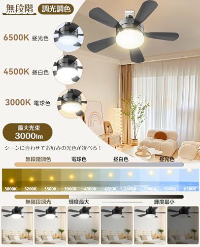SUKITEN シーリングファンライト 6~8畳 正逆回転 小型 28W 3,000lm DCモーター 扇風機 【壁スイッチメモリー機能】 E26口金 引掛けシーリング対応 調光調色 タイマー/メモリー機能 リモコン付き 省エネ 静音 工事不要 照明器送料無料 SUKITEN シーリングファンライト 6~8畳 正逆回転 小型 28W 3,000lm DCモーター 扇風機 【壁スイッチメモリー機能】 E26口金 引掛けシーリング対応 調光調色 タイマー/メモリー機能 リモコン付き 省エネ 静音 工事不要 照明器送料無料