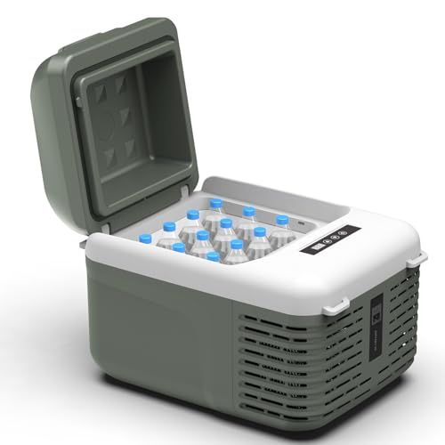 Alpicool 車載冷蔵庫 11L ポータブル冷蔵庫 小型 -20℃?20℃ 急速冷凍 3WAY電源対応 DC12V/24V AC100V 車載家庭両用 45°耐震設計 固定用穴付き 低電圧保護 車中泊 キャンプ 現場 アウトドア 静音 45W省エネ送料無料