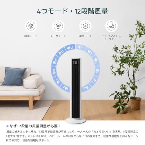 【節電対策】Levoit (レボイト) 扇風機 タワーファン 静音 DCモーター 羽なし 送風機 省エネ 左右90°自動首振り 上下風向き60°調整可 温度センサー付き 自動風量調節 12時間タイマー リモコン付き 7.9m/s リビング/寝室 縦型 送料無料 【節電対策】Levoit (レボイト) 扇風機 タワーファン 静音 DCモーター 羽なし 送風機 省エネ 左右90°自動首振り 上下風向き60°調整可 温度センサー付き 自動風量調節 12時間タイマー リモコン付き 7.9m/s リビング/寝室 縦型 送料無料