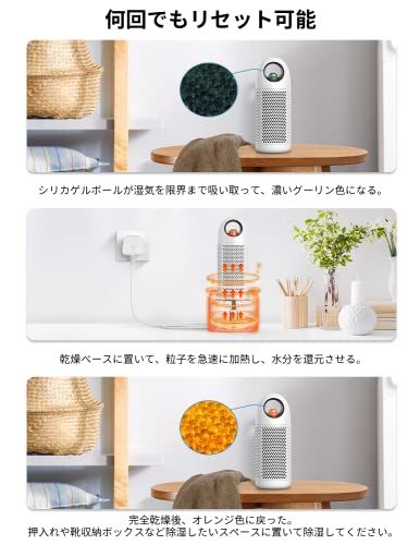 Afloia 除湿機 小型 ミニ 無電源 繰り返し使える 消臭＆強力除湿 除湿ボトル*2+乾燥スタンド＊1 コンパクト コードレス 除湿器 水捨て不要 ほぼ無音 梅雨 カビ対策 クローゼット/本棚/靴箱/押入れ/脱衣所 除湿剤 湿気取り おしゃれ ２＋送料無料