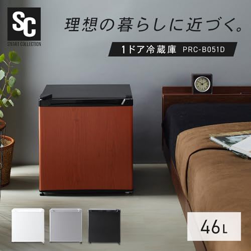 アイリスプラザ 冷蔵庫 47L ウッド 幅47cm PRC-B051D-M 直冷式 1ドア 右開き 新生活 一人暮らし送料無料