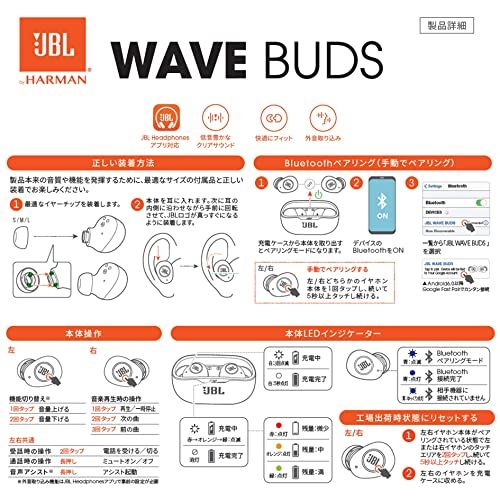 JBL WAVE BUDS 完全ワイヤレスイヤホン Bluetooth/IP54防水防塵/アプリ対応USBタイプC/ブラック JBLWBUDSBLK 小送料無料 JBL WAVE BUDS 完全ワイヤレスイヤホン Bluetooth/IP54防水防塵/アプリ対応USBタイプC/ブラック JBLWBUDSBLK 小送料無料