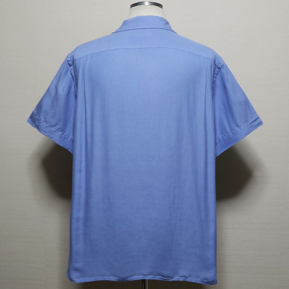 【公式】ラルフローレン シルクリネン 開襟シャツ 裾ピンクポニー SAXブルー XL 美品 米国購入 半袖シャツ アロハシャツ サマーウエア 総柄 絹 麻 ビッグサイズ 開襟