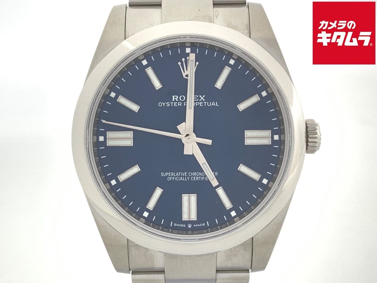 【中古】 【美品】 ロレックス(ROLEX) オイスターパーペチュアル 41 ブライトブルー 124300 ステンレス OB
